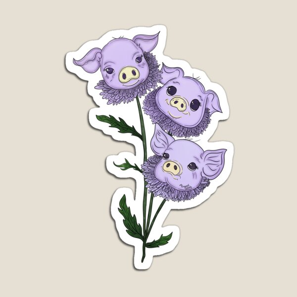 Item preview, Pigsters - Pig and Aster Animal-Flower Hybrid  designed and sold by Marguerite Artistry.