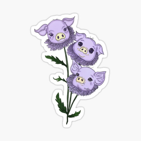 Item preview, Pigsters - Pig and Aster Animal-Flower Hybrid  designed and sold by Marguerite Artistry.