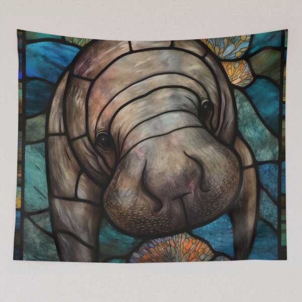 Item preview, Manatee in Stained Glass designed and sold by RedHandedOD.