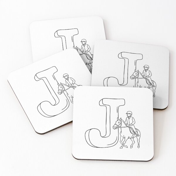 Item preview, An illustration of Jockey with letter J beside it designed and sold by rasagamastore.
