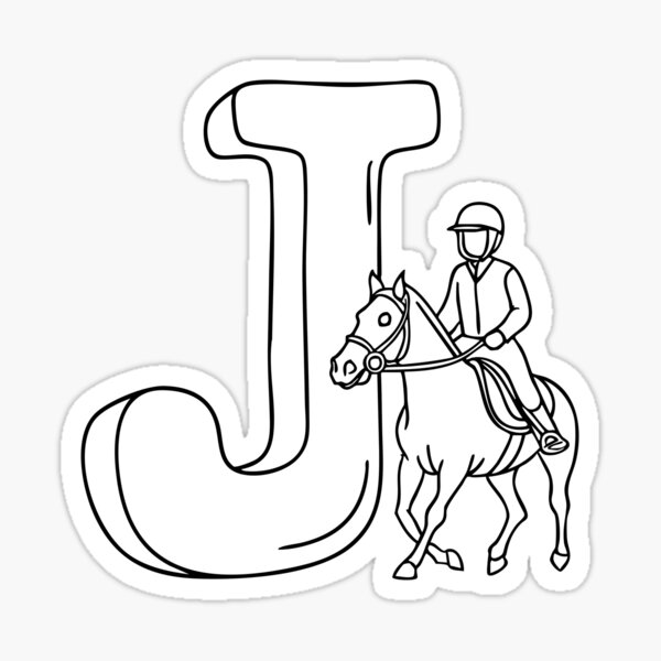 Item preview, An illustration of Jockey with letter J beside it designed and sold by rasagamastore.