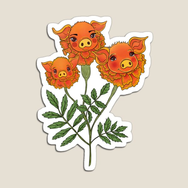 Item preview, Maripigs - Pig and Marigolds Animal-Flower Hybrid  designed and sold by Marguerite Artistry.