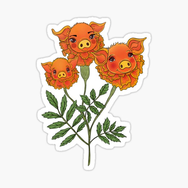 Artikel-Vorschau von Maripigs - Schwein und Ringelblume Tier-Blumen-Hybride, designt und verkauft von Marguerite Artistry.
