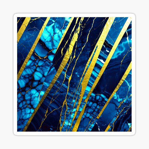 Item preview, Blue And Aqua Marbled Art With Golden Streaks  designed and sold by DEC02.