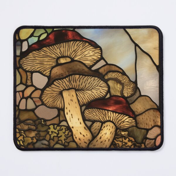 Item preview, Mushrooms in Stained Glass designed and sold by RedHandedOD.