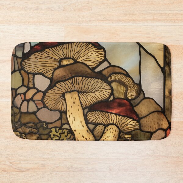 Item preview, Mushrooms in Stained Glass designed and sold by RedHandedOD.