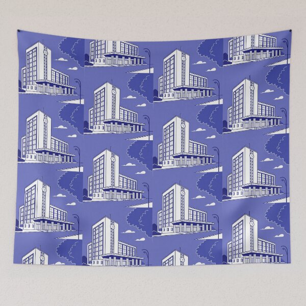 Item preview, Building Blue Art Illustrations Daily Life Colors Design designed and sold by ART ATTACK ZONE.