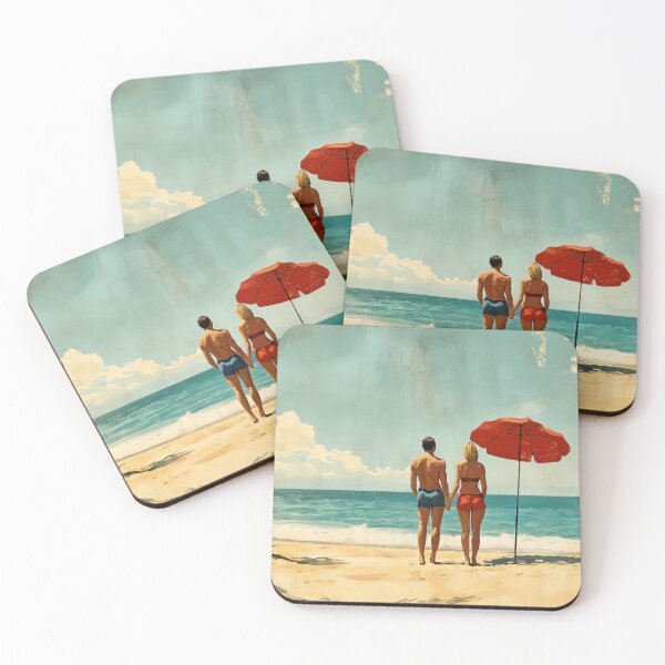 Item preview, Retro Beach Vacation Postcards 1 designed and sold by SteadyRolling.