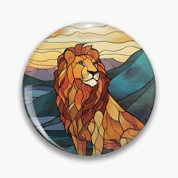 Item preview, Lion in Stained Glass designed and sold by RedHandedOD.