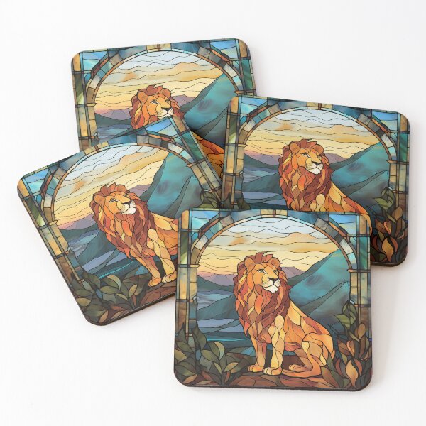 Item preview, Lion in Stained Glass designed and sold by RedHandedOD.