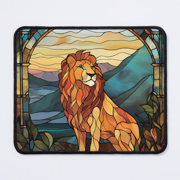 Item preview, Lion in Stained Glass designed and sold by RedHandedOD.
