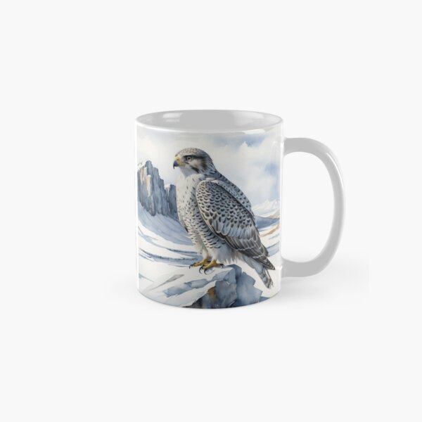 Item preview, Watercolor Gyrfalcon in Arctic Stillness designed and sold by WaterBirdArt.