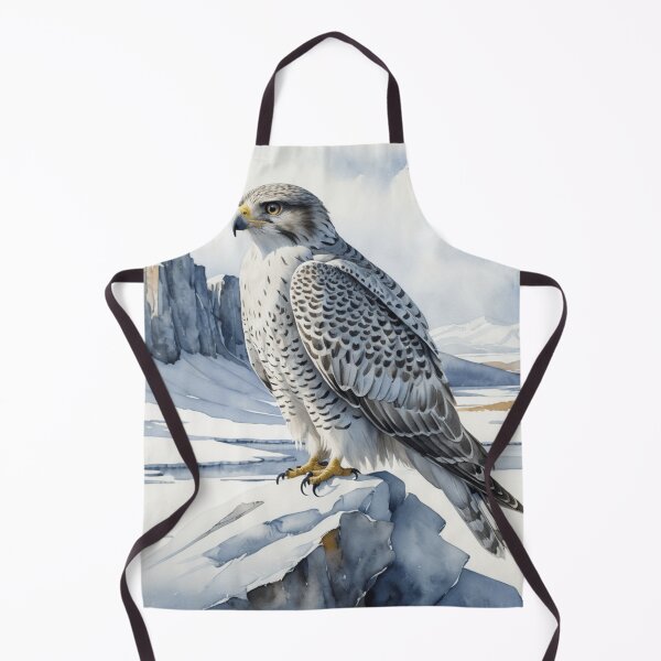 Item preview, Watercolor Gyrfalcon in Arctic Stillness designed and sold by WaterBirdArt.