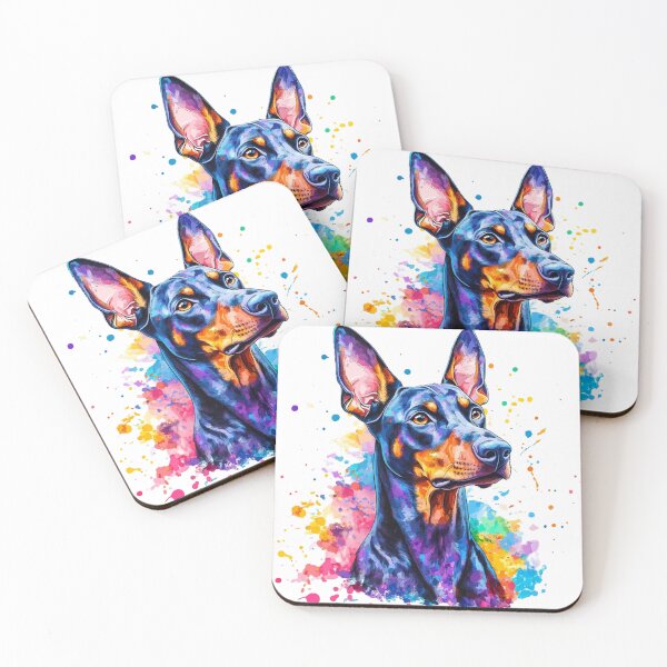 Item preview, Vibrant Doberman – Colorful Kawaii Dog Art designed and sold by InkDreamMotion.