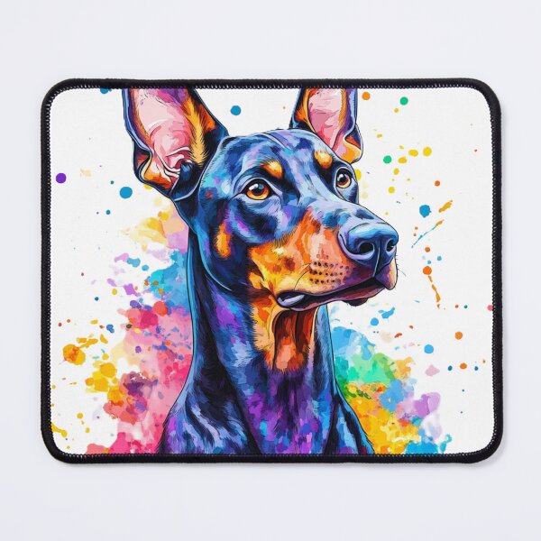 Item preview, Vibrant Doberman – Colorful Kawaii Dog Art designed and sold by InkDreamMotion.
