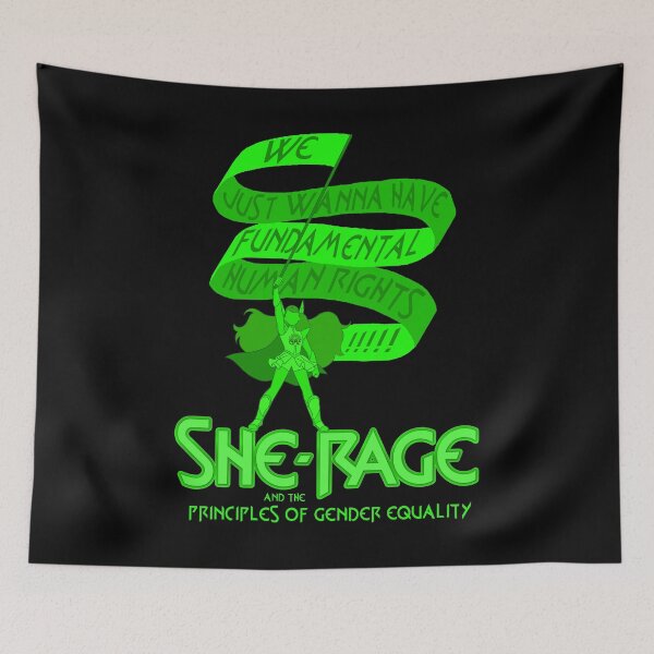Item preview, She-Rage and the Principles of Gender Equality (green / we - version) designed and sold by Global Rainbow Engineers.