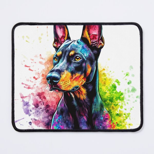 Item preview, Colorful Doberman – Abstract Watercolor Dog Art designed and sold by InkDreamMotion.