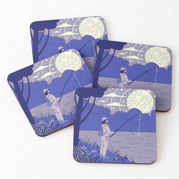 Item preview, Moon Fishing Art Illustrations Daily Life Colors Design designed and sold by ART ATTACK ZONE.