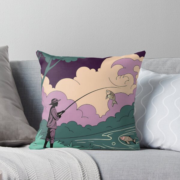Item preview, Surreal Fishing Art Illustrations Daily Life Colors Design designed and sold by ART ATTACK ZONE.