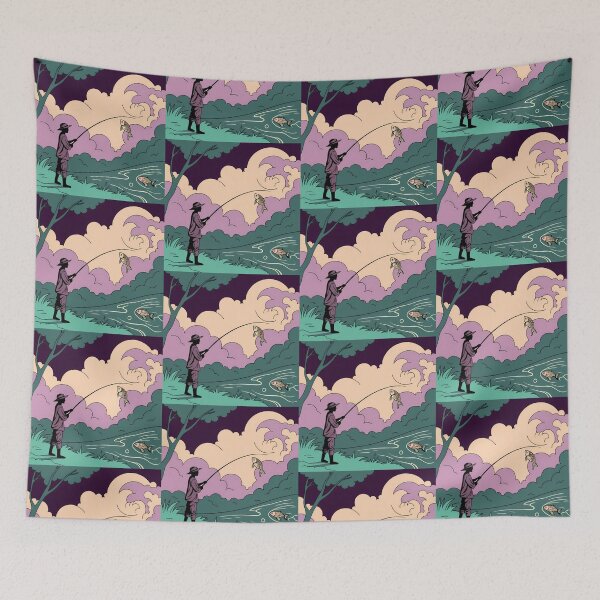 Item preview, Surreal Fishing Art Illustrations Daily Life Colors Design designed and sold by ART ATTACK ZONE.