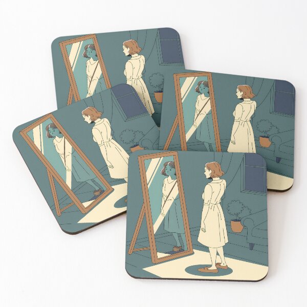 Item preview, Woman Mirror Art Illustrations Daily Life Colors Design designed and sold by ART ATTACK ZONE.