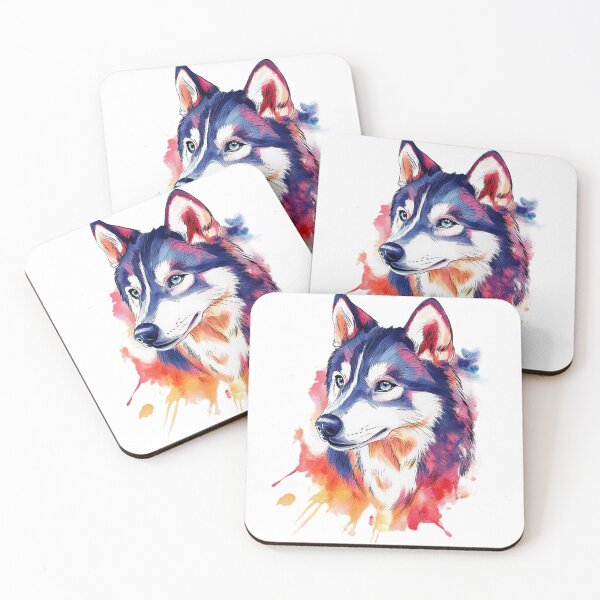 Item preview, Vibrant Husky – Colorful Kawaii Dog Art designed and sold by InkDreamMotion.