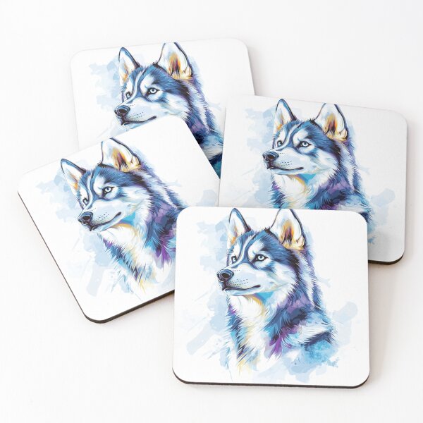 Item preview, Colorful Husky – Abstract Watercolor Dog Art designed and sold by InkDreamMotion.