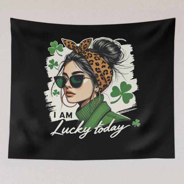 Item preview, St. Patrick's Day Stil I Am Lucky Today Girl designed and sold by LuminOrb.