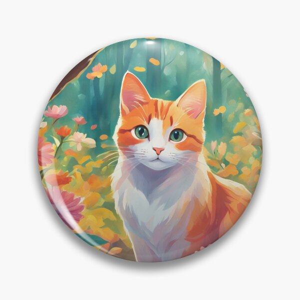 Item preview, Orange Cat In Bloom designed and sold by Forest Aura Vibes.