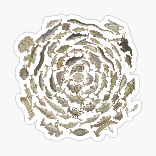 Artikel-Vorschau von Mittelalterliche Fischillustration Spirale, designt und verkauft von IllmadeErrant.