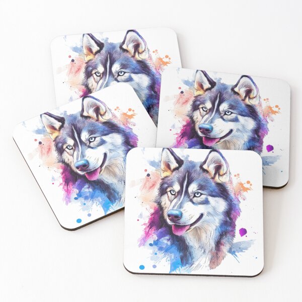 Item preview, Playful Husky – Bright & Whimsical Canine Illustration designed and sold by InkDreamMotion.