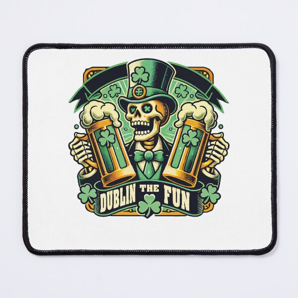 Item preview, St. Patrick's Day Dublin The Fun Skelett designed and sold by LuminOrb.
