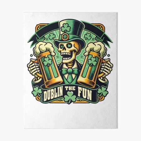 Artikel-Vorschau von St. Patricks Tag Dublin The Fun Skelett, designt und verkauft von LuminOrb.