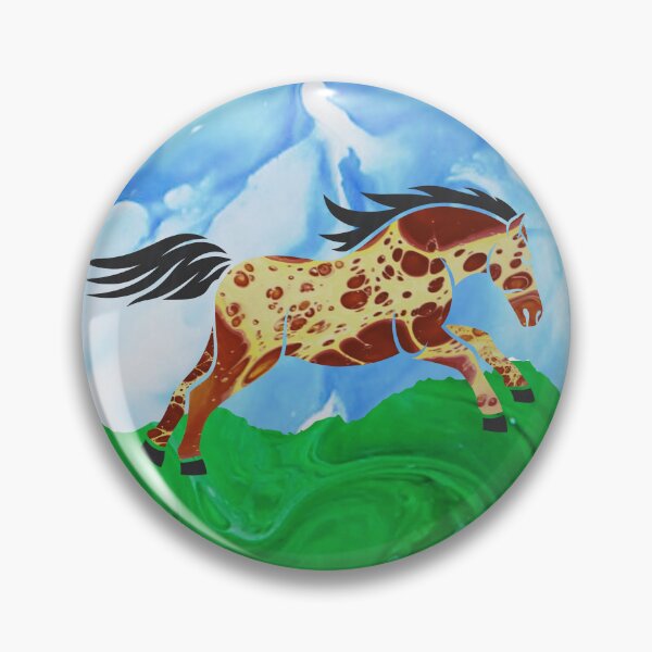 Item preview, Pinto Horse - Flow Art / Pour Painting - jdp-10-0004 designed and sold by ANomadDesigns.