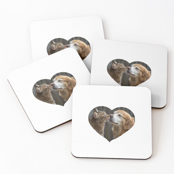 Item preview, cat and a dog kiss designed and sold by Sunray9.