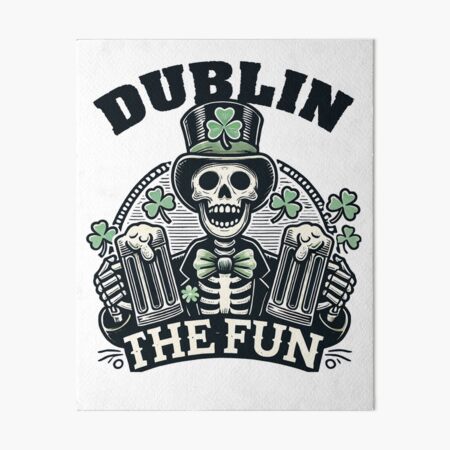 Artikel-Vorschau von St. Patricks Day Dublin The Fun Skelett, designt und verkauft von LuminOrb.