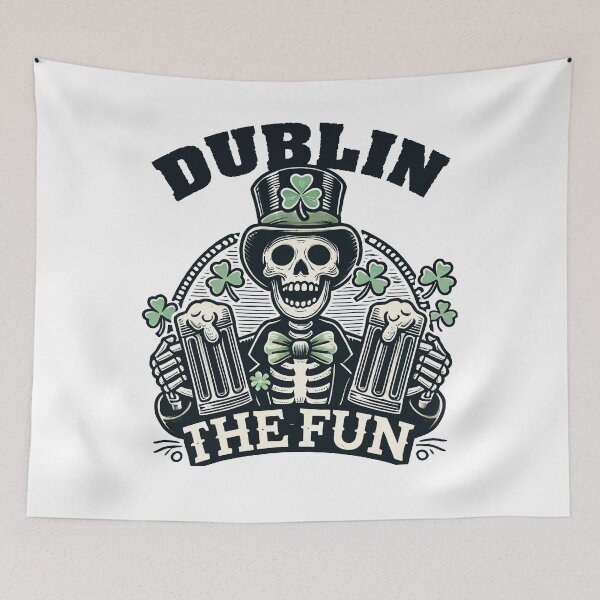 Item preview, St. Patricks Day Dublin The Fun Skelett designed and sold by LuminOrb.