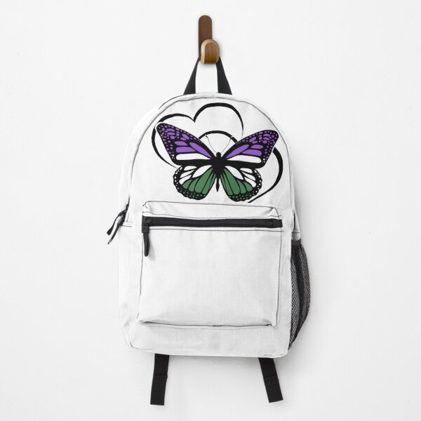 Item preview, Double Heart Genderqueer Pride Flag Butterfly designed and sold by QueenS-Gallery.