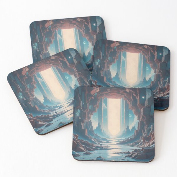 Item preview, Surreal Digital Landscape with Glitching Geometry & Infinite Portals designed and sold by rajasekhark.