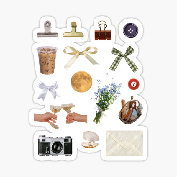 Item preview, pinterest style aesthetic sticker pack designed and sold by aligningwithyou.