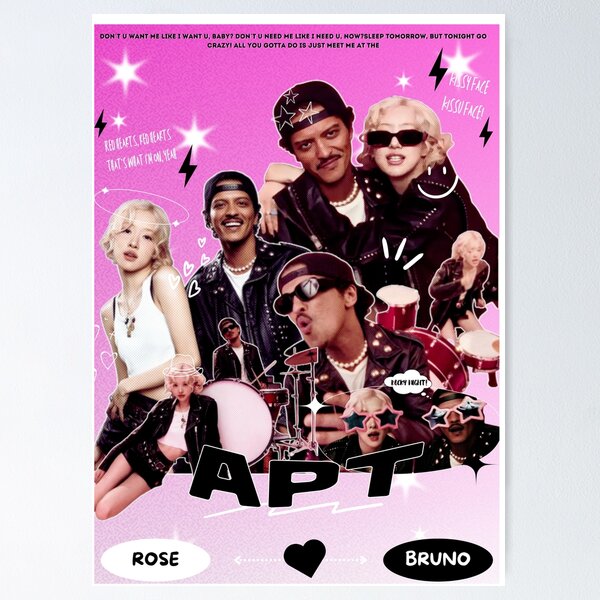 Item preview, APT Rose and Bruno Mars Poster designed and sold by hoshitanako.