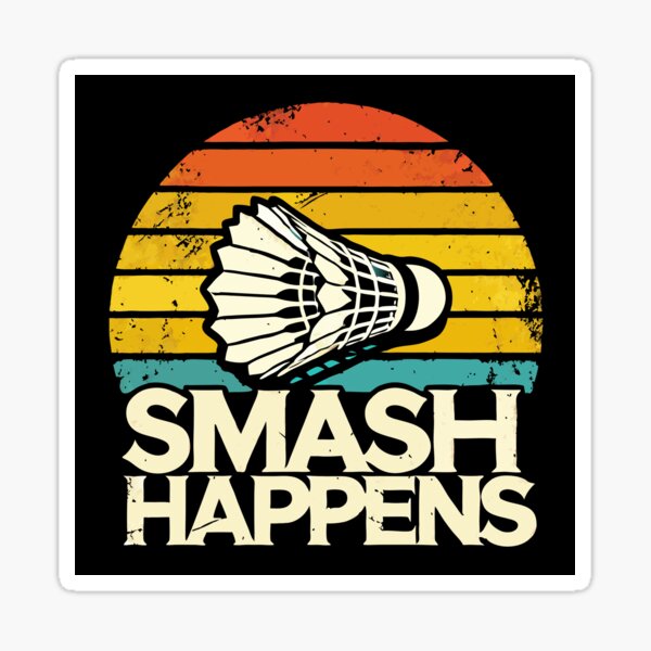 Vista previa del artículo con la obra «Badminton Smash Happens Diseño retro vintage», diseñado y vendido por Dago345.