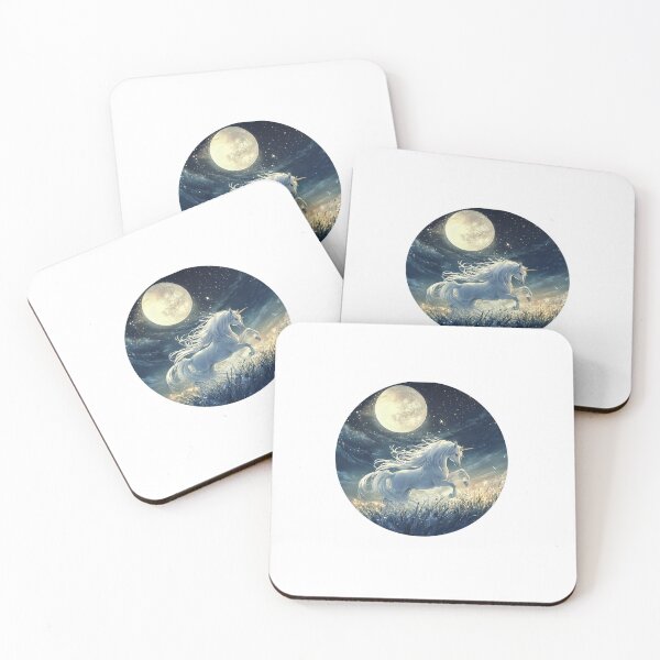 Item preview, Unicorn in the meadow and the moon is shining designed and sold by Sunray9.