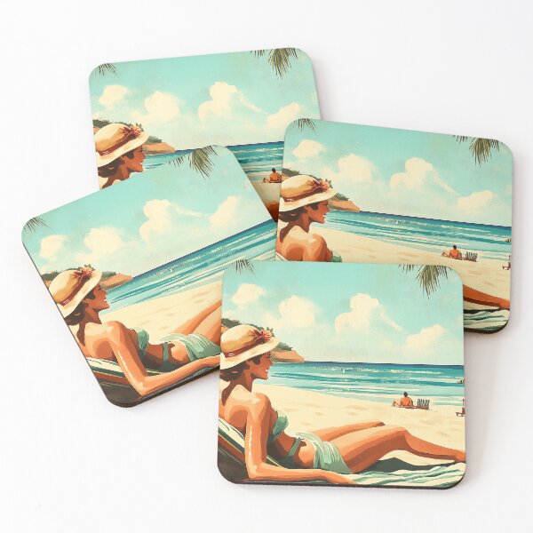 Item preview, Retro Beach Vacation Postcards 8 designed and sold by SteadyRolling.