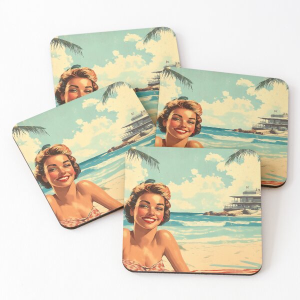 Item preview, Retro Beach Vacation Postcards 9 designed and sold by SteadyRolling.
