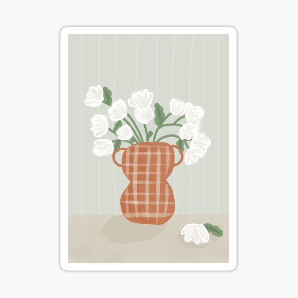 Item preview, Rust vase with white grid designed and sold by WildDoveAU.