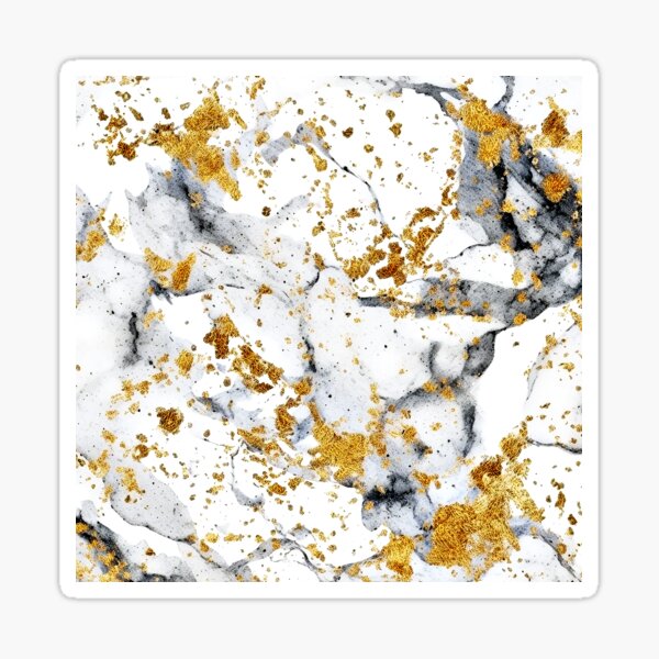 Item preview, White And Black Marbled Art With Golden Accents designed and sold by DEC02.