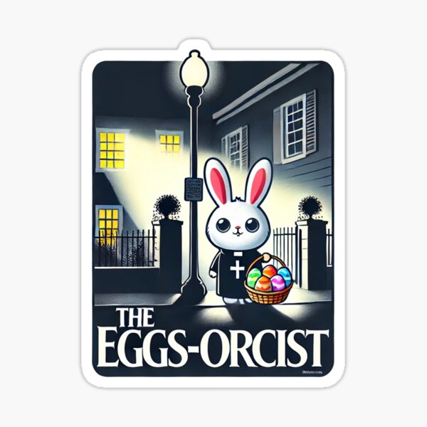 Item preview, The Eggs-Orcist - Horror Easter Bunny Exorcist Parody Design designed and sold by The Killer's Palette.