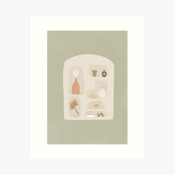 Item preview, Cream shelf with green background  designed and sold by WildDoveAU.
