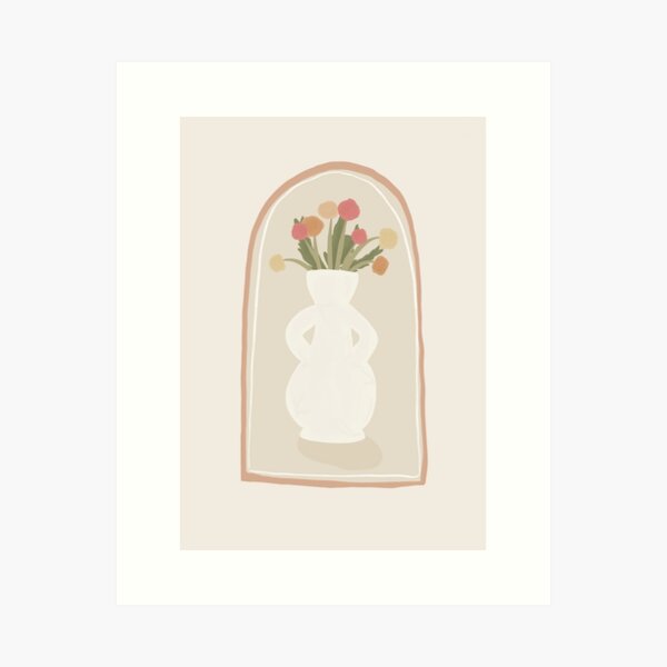 Item preview, White vase with flowers designed and sold by WildDoveAU.